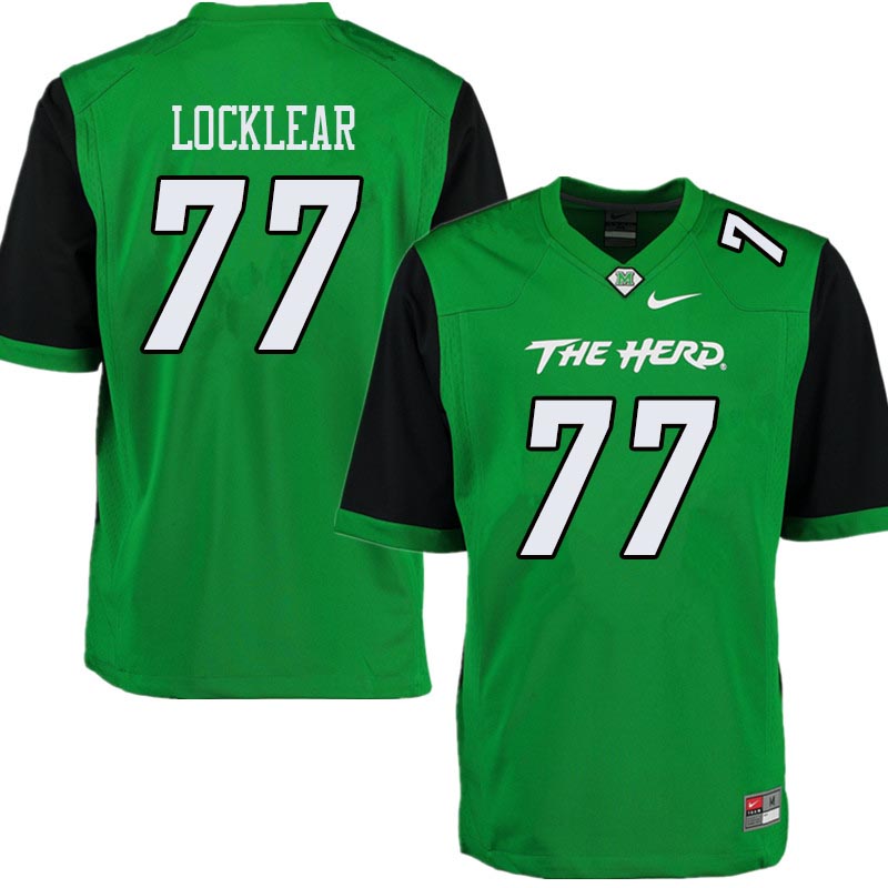 Men #77 Alex Locklear Marshall Thundering Herd College Football Jerseys Sale-Green